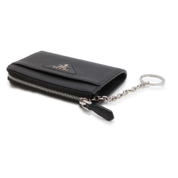 9699212 02 Prada Triangle Coin Case Key Case Black