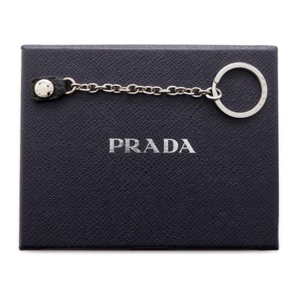 9699212 10 Prada Triangle Coin Case Key Case Black