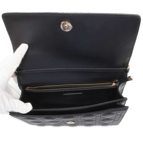 9700314 07 Christian Dior My Dior Top Handle Cannage Lambskin Handbag Black