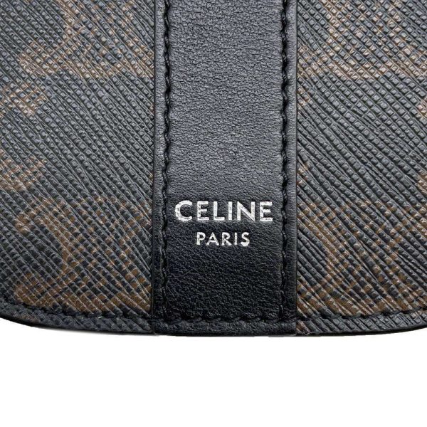 9702332 14 Celine Triomphe Mobile Pouch Shoulder Bag Black