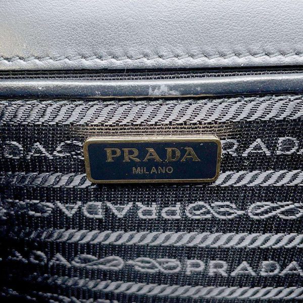 9704169 12 Prada Saffiano Chain Shoulder Bag Black