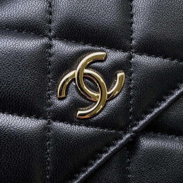 9704404 07 CHANEL Matelasse Chain Shoulder Bag Playing Card Motif Lambskin Black