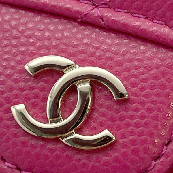 9711990 11 Chanel Chain Wallet Matelasse Caviar Skin Black