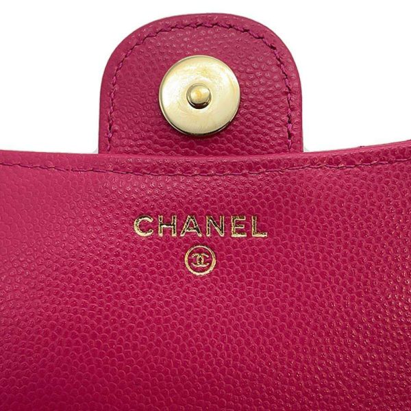 9711990 12 Chanel Chain Wallet Matelasse Caviar Skin Black