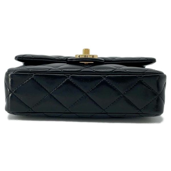 9713482 03 CHANEL Matelasse Top Handle 2way Bag Lambskin Black