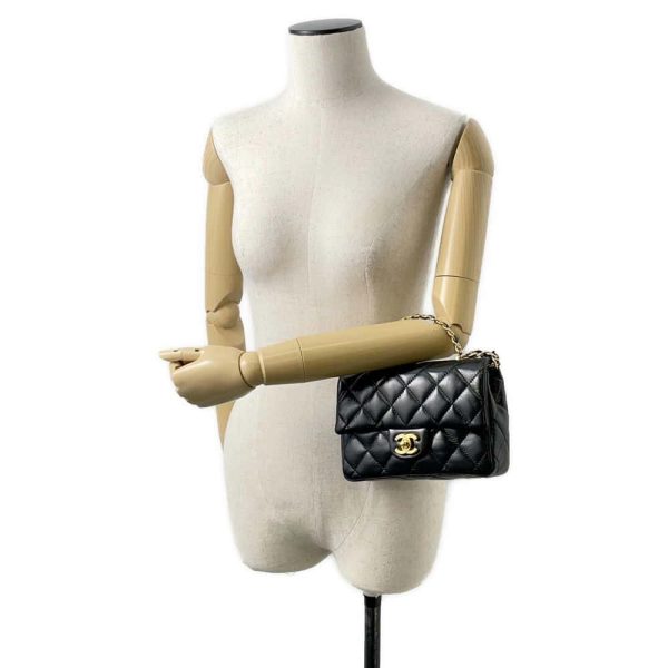 9713482 05 CHANEL Matelasse Top Handle 2way Bag Lambskin Black