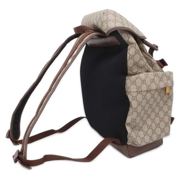 9715950 02 Gucci Skateboard Web GG Supreme Backpack Beige