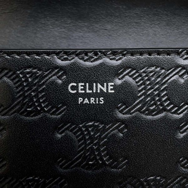 9716025 09 Celine Triomphe Horizontal Sleeve Bag Black