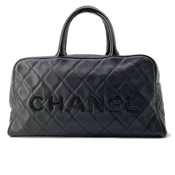 9716087 01 Chanel Matelasse Mini Handbag Caviar Skin Black