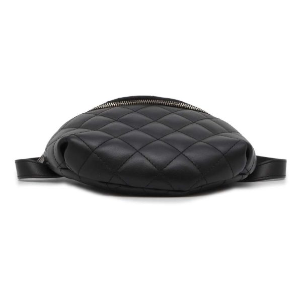 9717169 03 CHANEL Matelasse Uniform Lambskin Waist Bag Black