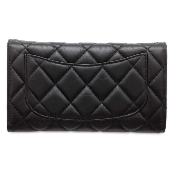 9717794 03 Chanel Icon Charm Long Wallet Matelasse Lambskin Black