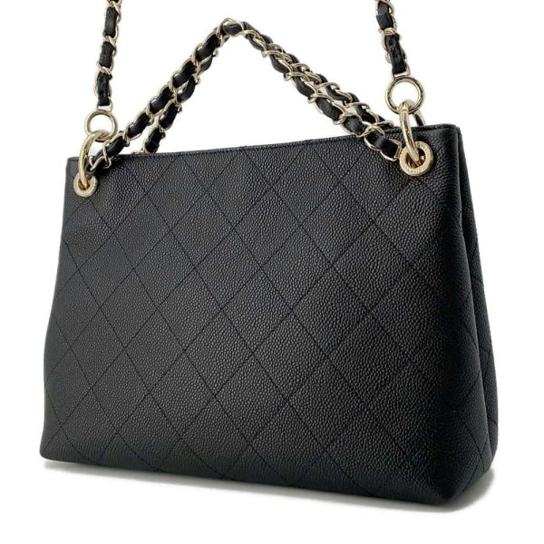 9719750 02 CHANEL Matelasse 2way Chain Shoulder Bag Caviar Skin Black