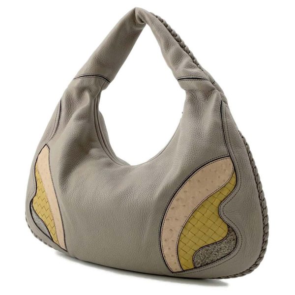 9720077 02 Bottega Veneta Cervo Ostrich Lizard Handbag Hobo Shoulder Bag