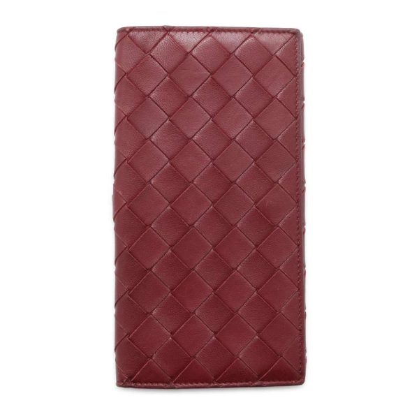 9720145 03 Bottega Veneta Intrecciato Long Wallet Red