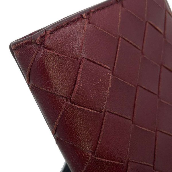 9720145 11 Bottega Veneta Intrecciato Long Wallet Red