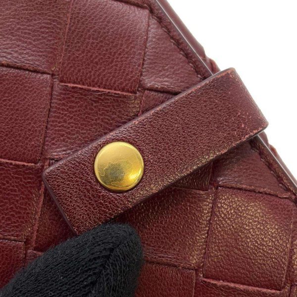 9720145 14 Bottega Veneta Intrecciato Long Wallet Red