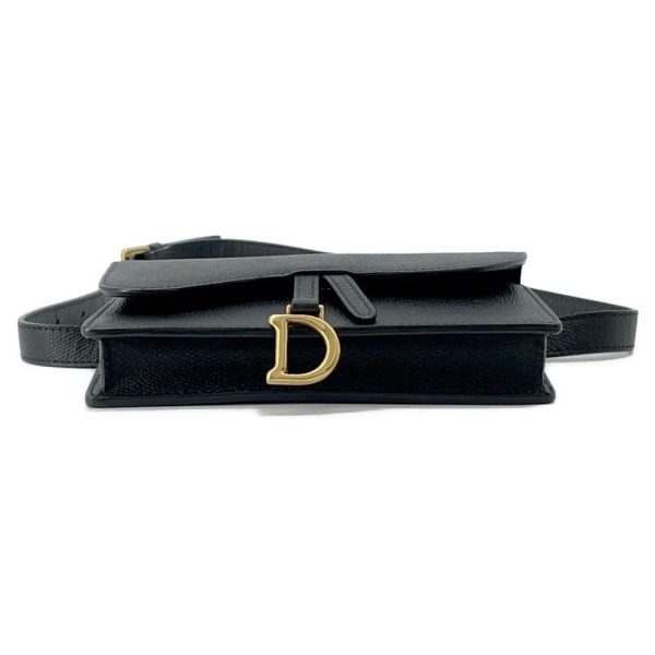 9720305 03 Christian Dior Saddle Body Bag Waist Pouch Black