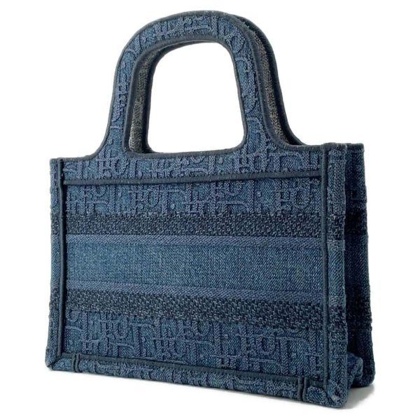 9720336 02 Christian Dior Oblique Denim Mini Book Tote Handbag