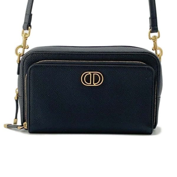 9720459 01 Christian Dior Caro Double Pouch Shoulder Bag Black