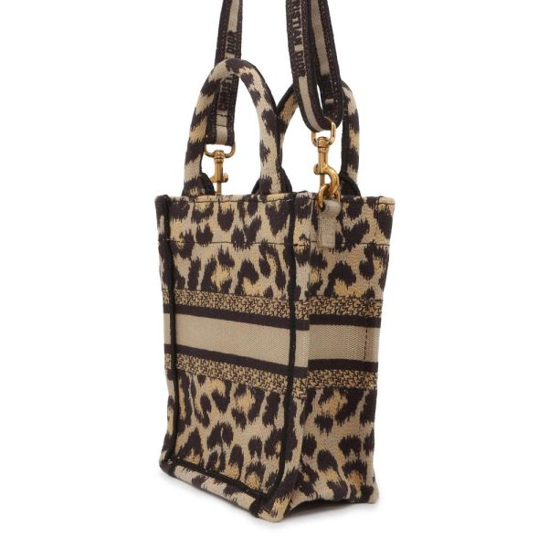 9725843 02 Christian Dior Book Tote Mini Leopard 2way