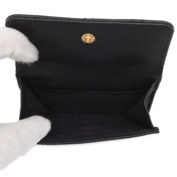 9726130 06 CHANEL Matelasse Small Flap Wallet Caviar Skin Black