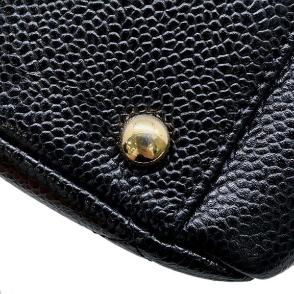 9728233 09 Chanel Chain Tote Bag Matelasse Caviar Skin Black