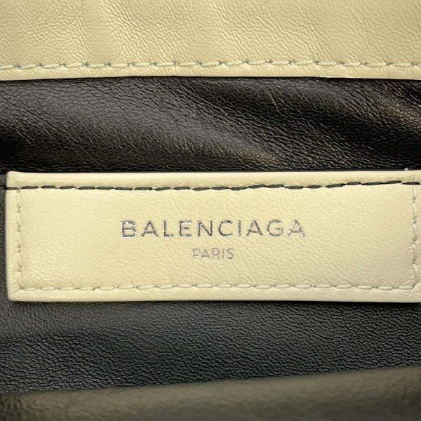 9732025 13 Balenciaga Shearling Pouch Clutch Bag White Black