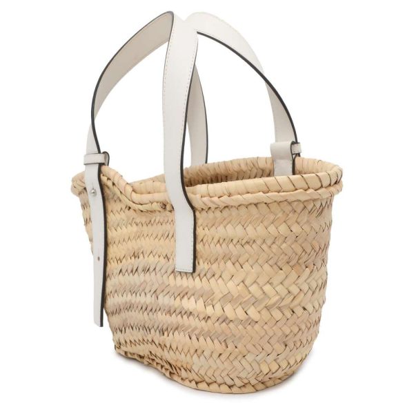 9732285 02 LOEWE Anagram Raffia Basket Bag White