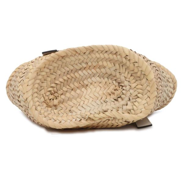 9732285 03 LOEWE Anagram Raffia Basket Bag White