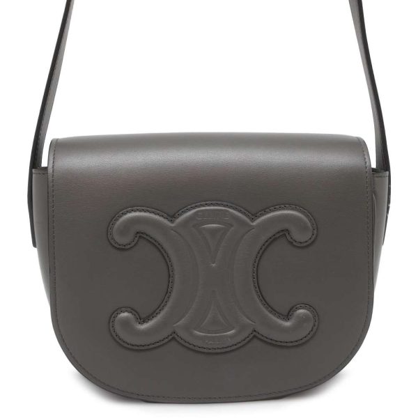 9733718 01 Celine Folco Cuile Triomphe Shoulder Bag Charcoal