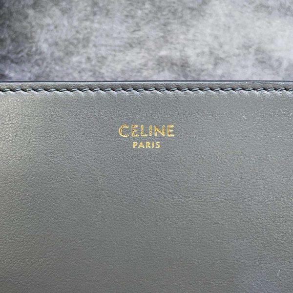 9733718 15 Celine Folco Cuile Triomphe Shoulder Bag Charcoal