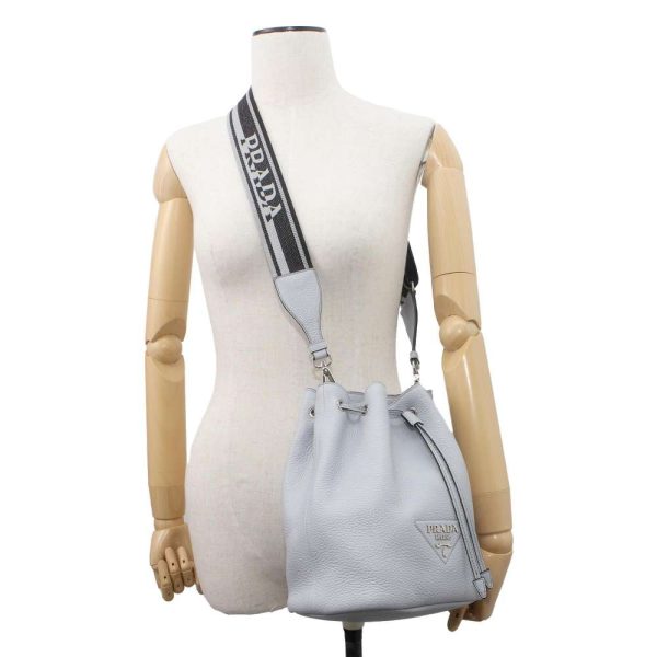 9733824 04 Prada Bucket Shoulder Bag Grey