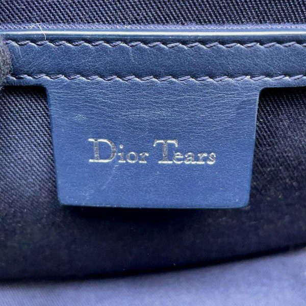 9733909 14 Christian Dior Oblique Saddle Tears Cotton Denim Shoulder Bag