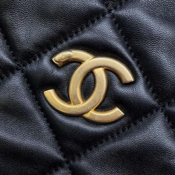 9733954 07 Chanel Diamond Shape Shoulder Bag Matelasse Lambskin Black