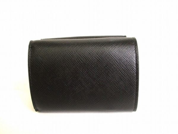 9736 2 PRADA Saffiano Metal Wallet Wallet Nero Black