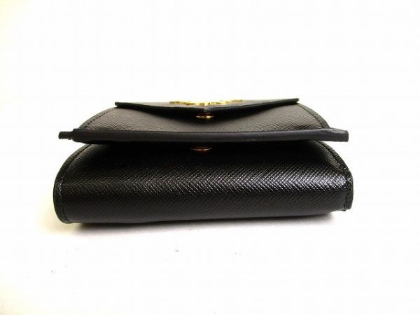 9736 5 PRADA Saffiano Metal Wallet Wallet Nero Black