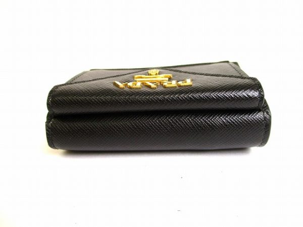 9736 6 PRADA Saffiano Metal Wallet Wallet Nero Black