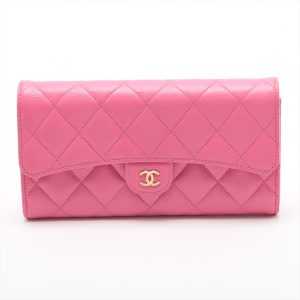 a2491661 0 Chanel Long Wallet Camellia Lambskin Black