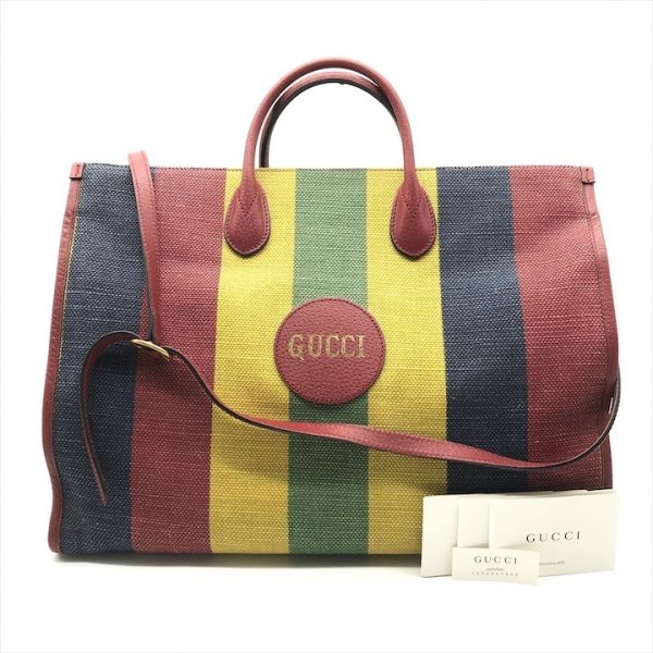 a3246 1 GUCCI Viadera Stripe Multi 2WAY Hand Shoulder Bag