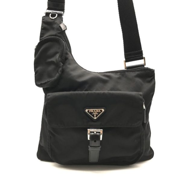 a3626 1 PRADA triangle Tessuto nylon shoulder bag black