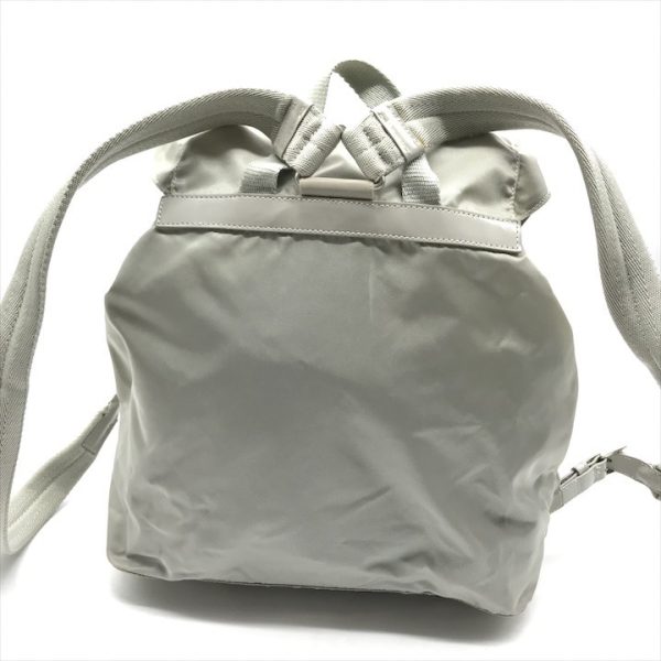 a3715 2 PRADA triangle Tessuto nylon double pocket backpack beige