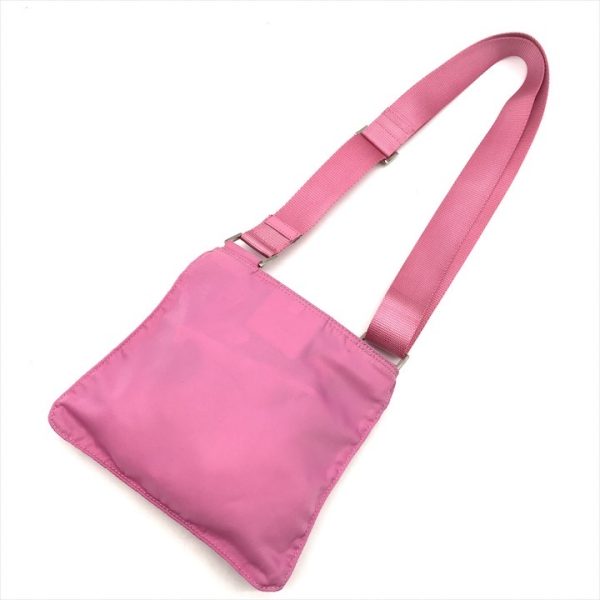 a4007 2 PRADA triangle plate shoulder bag nylon pink