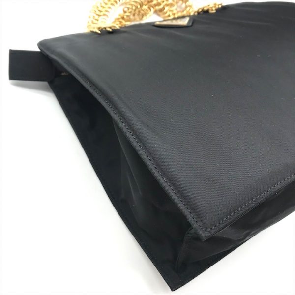 a4214 5 PRADA triangle plate chain hand bag nylon black a4214