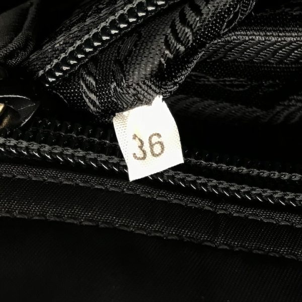 a4214 9 PRADA triangle plate chain hand bag nylon black a4214