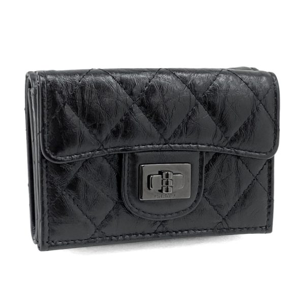 a70325y8360894305 01 CHANEL 255 Flap Wallet Matelasse Calfskin Black