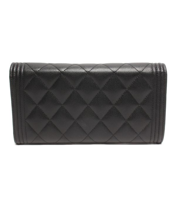 abo0067327 2 Chanel long wallet Coco mark Boy Chanel caviar skin Wallet