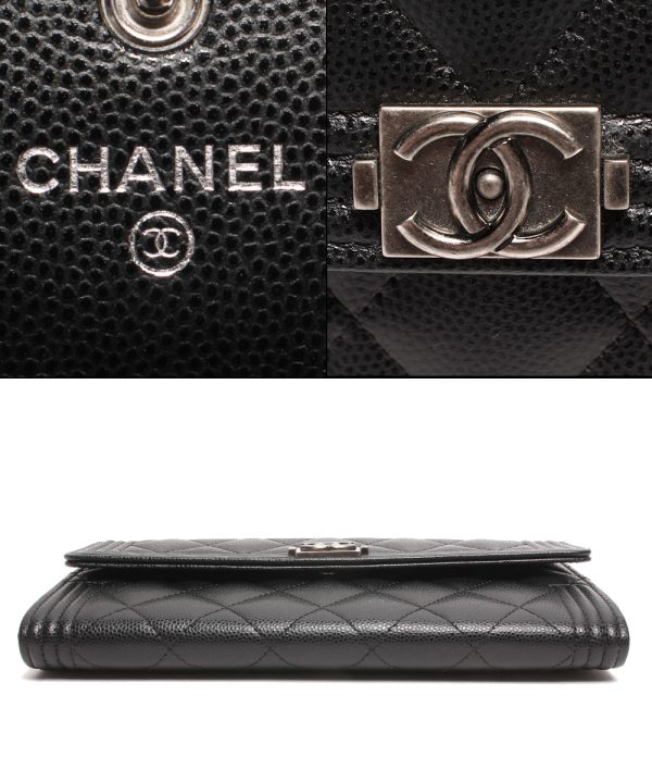 abo0067327 5 Chanel long wallet Coco mark Boy Chanel caviar skin Wallet