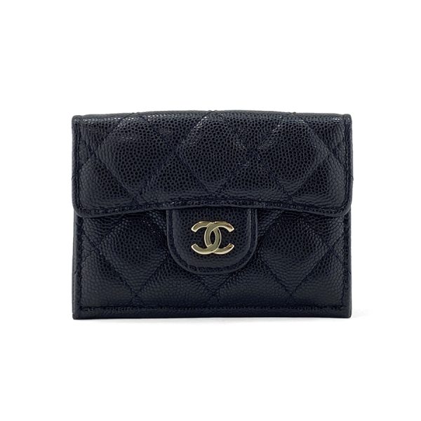 ap0230y33352c3906 01 CHANEL Wallet Small Flap Wallet Matelasse Grained Calfskin Black