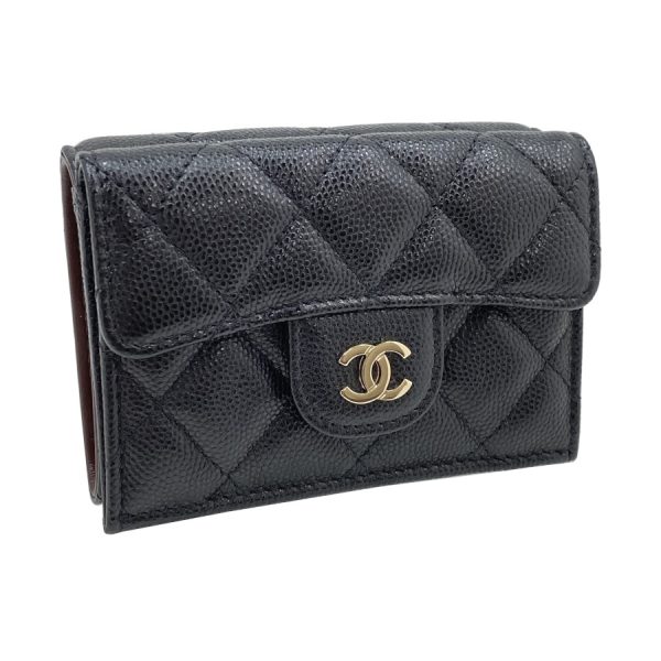 ap0230y33352c3906 07 CHANEL Wallet Small Flap Wallet Matelasse Grained Calfskin Black