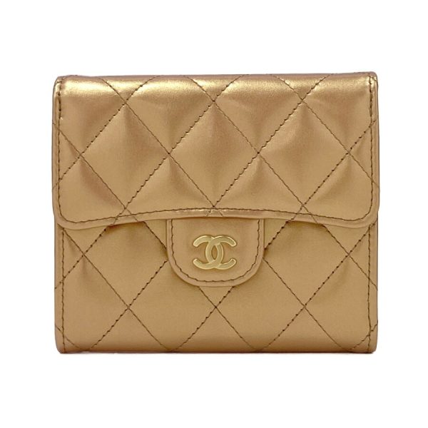 ap0231 b10077 nl815 CHANEL Wallet Small Flap Wallet Matelasse Grained Calfskin Pink